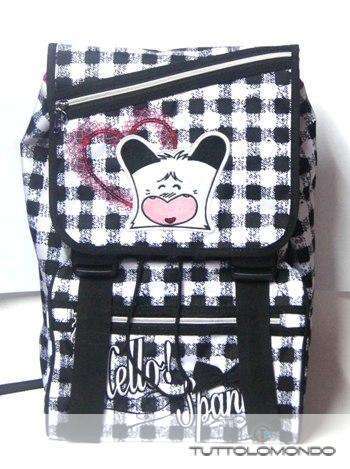 Zaino estensibile Hello Spank con schienale rigido comfort Seven bianco  nero - Kartoflak